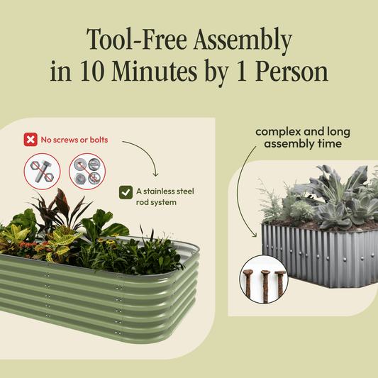 Premium Metal Raised Garden Bed 17" Tall "No Tools Needed" Kit