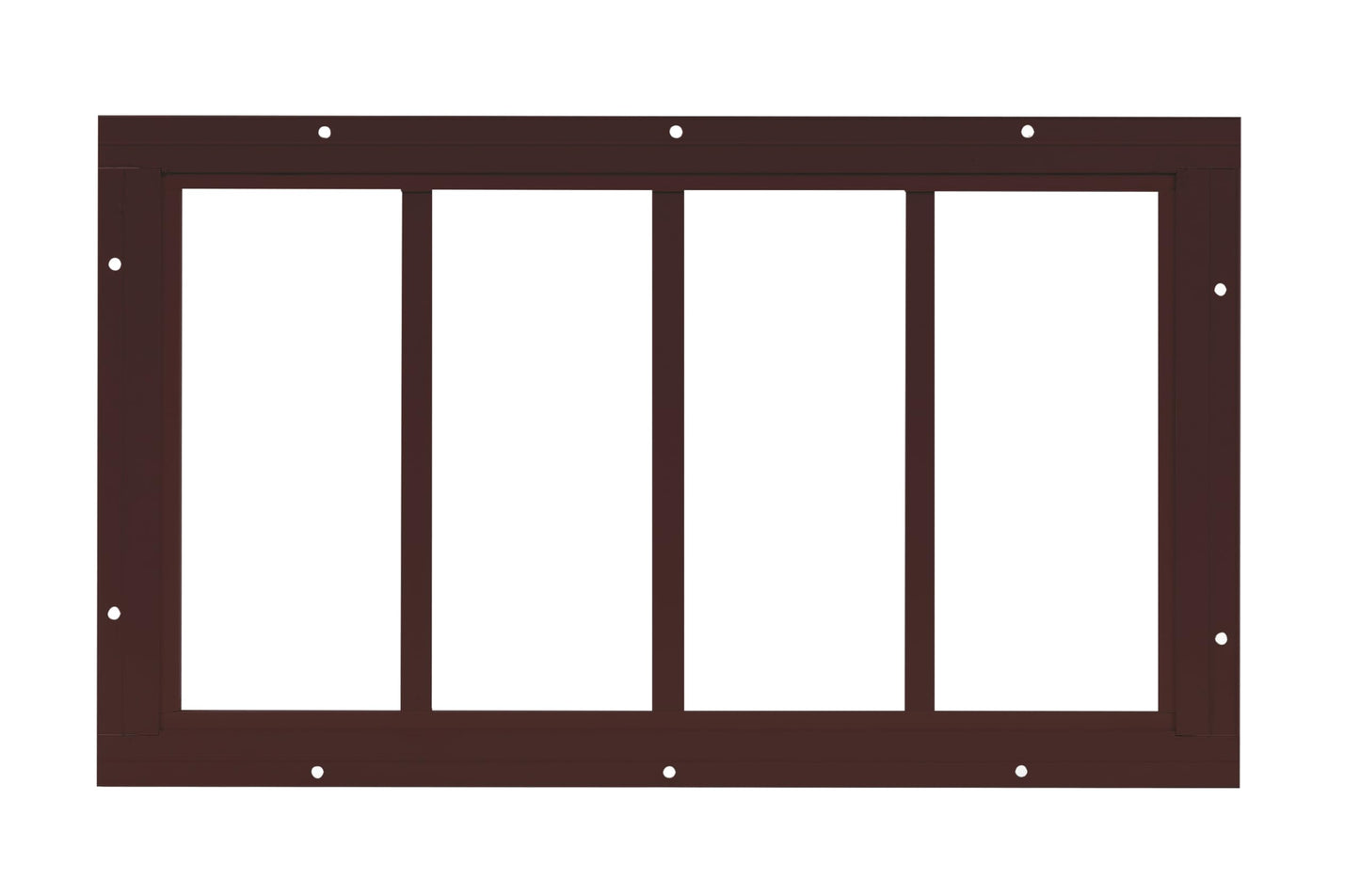 10" x 18"-24" Transom Window, Fixed Flush Mount, 4-Lite