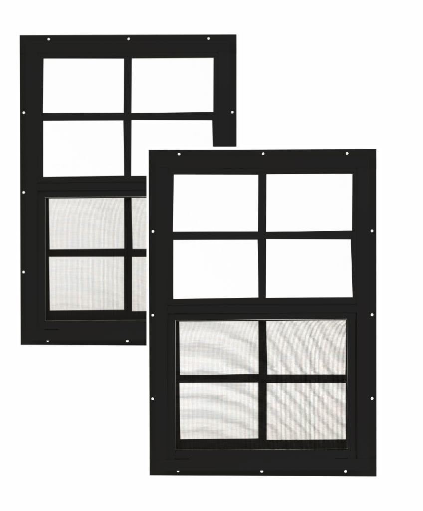 Apple Outdoor Supply 14x21 Shed Windows, J-Lap Sliding Windows with Tempered Glass & Screens, 2-Pack