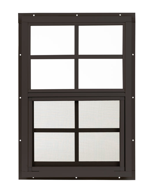 14" x 21" Flush Mount Sliding Shed Window | Tempered Glass, Screened, Rustproof Frame