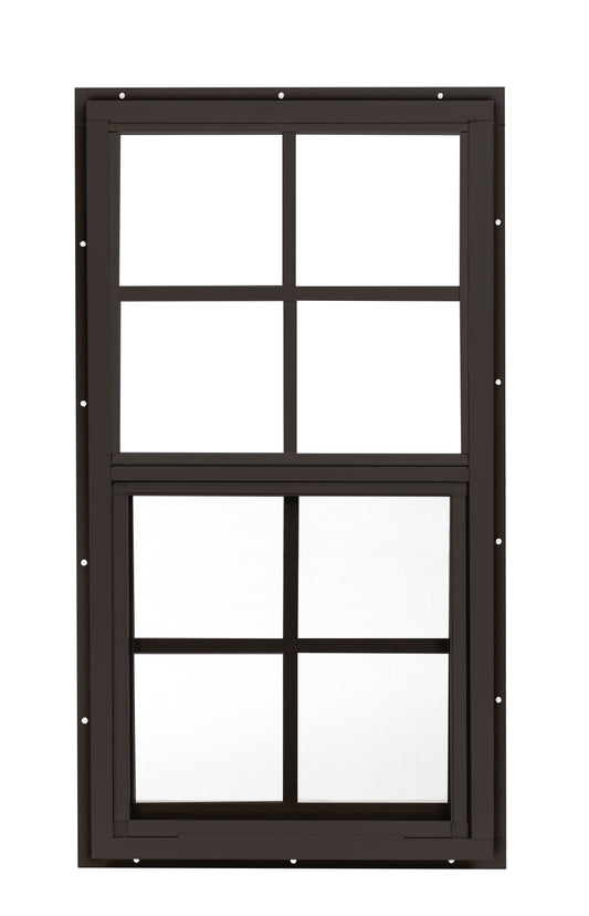 14" x 27" Flush Mount Sliding Shed Window | Tempered Glass, Screened, Rustproof Frame