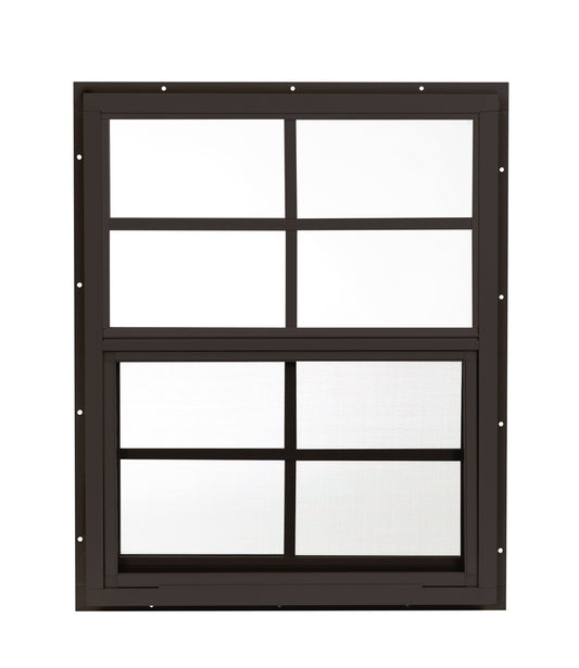 18" x 23" J-Lap Sliding Shed Window | Tempered Glass, Screened Aluminum Frame