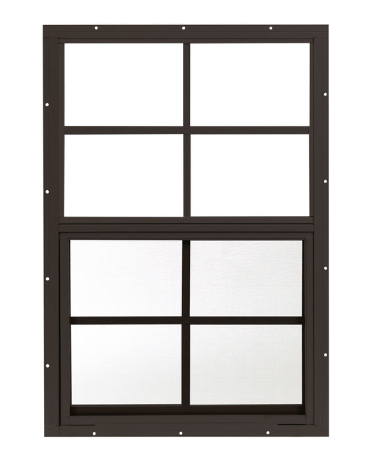 18" x 27" Flush Mount Sliding Shed Window | Tempered Glass, Screened, Rustproof Frame