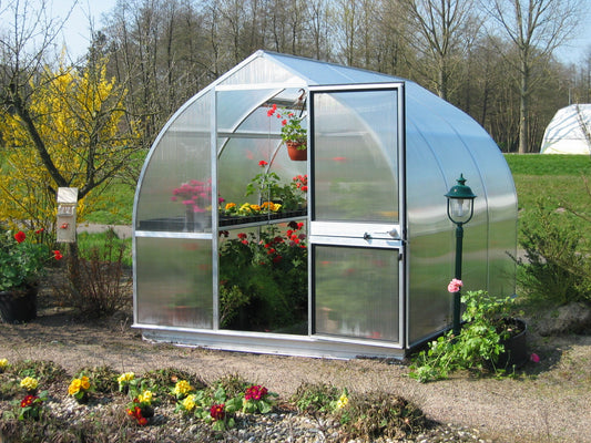 Riga 3 Large Polycarbonate Greenhouse with Flowers