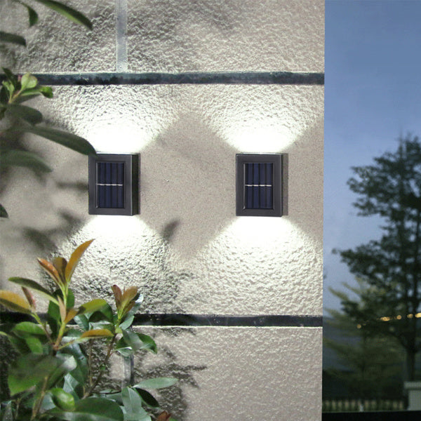Modern Outdoor Solar Wall Lamp 2pcs