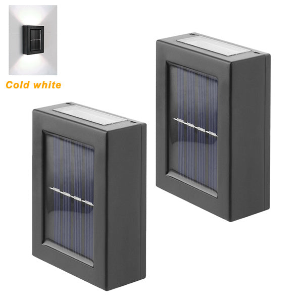 Modern Outdoor Solar Wall Lamp 2pcs