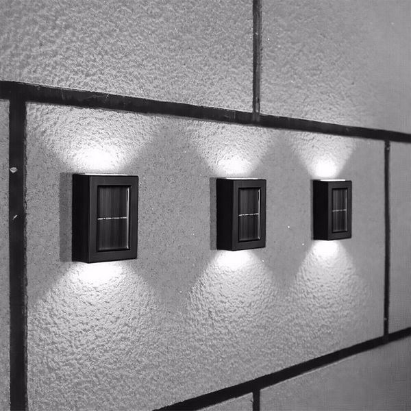 Modern Outdoor Solar Wall Lamp 2pcs