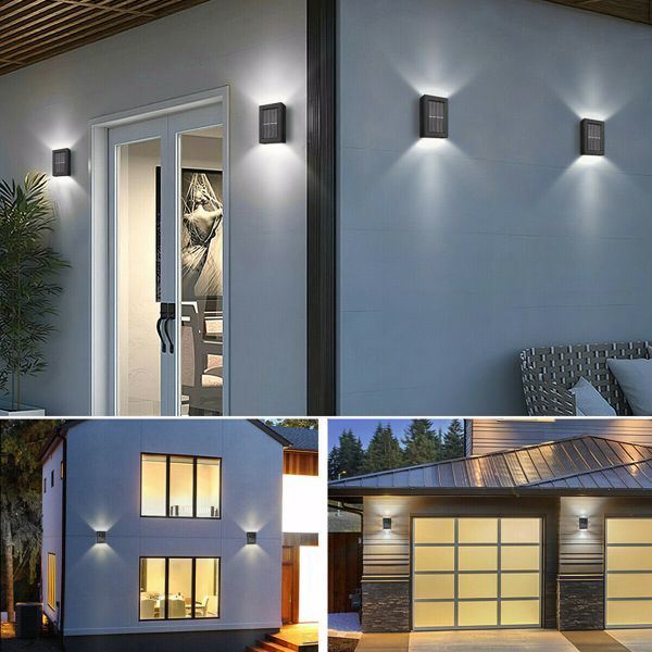 Modern Outdoor Solar Wall Lamp 2pcs