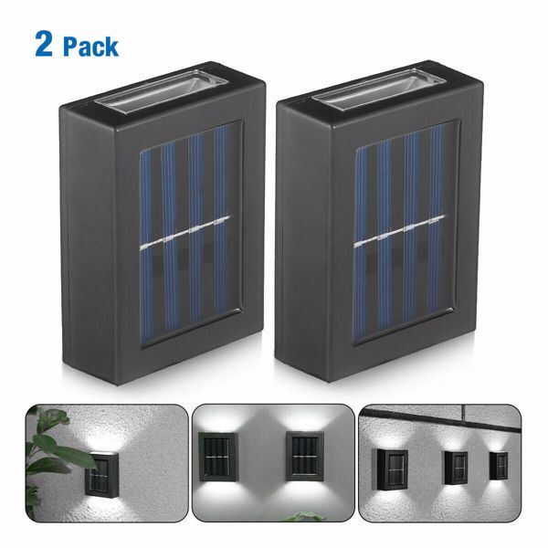 Modern Outdoor Solar Wall Lamp 2pcs