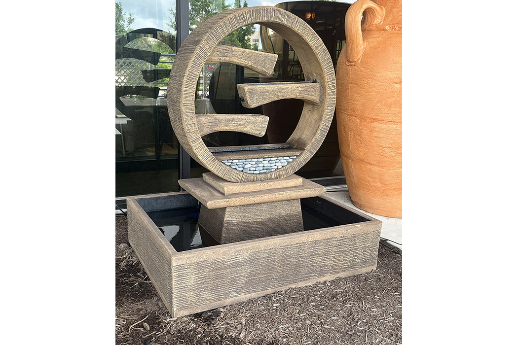 Exaco Water Fountain Outdoor Wagon Wheel