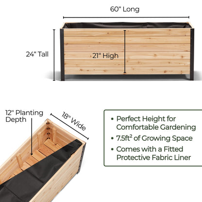 18" x 60" Planter Box - 24" TALL