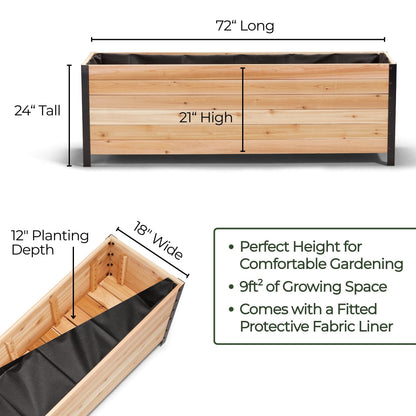 18" x 72" Planter Box - 24" TALL
