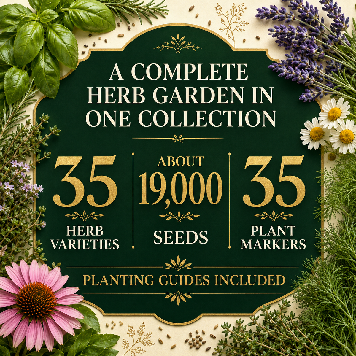 Popular Herb Seeds for Planting | 35 Variety Pack