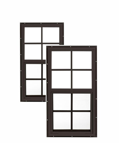 Apple Outdoor Supply 14x27 Shed Windows, Flush Mount Sliding Windows with Tempered Glass & Screens, 2-Pack
