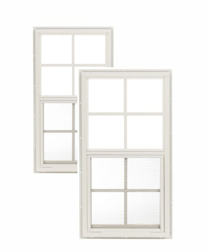 Apple Outdoor Supply 14x27 Shed Windows, J-Lap Sliding Windows with Tempered Glass & Screens, 2-Pack