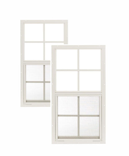 Apple Outdoor Supply 14x27 Shed Windows, Flush Mount Sliding Windows with Tempered Glass & Screens, 2-Pack