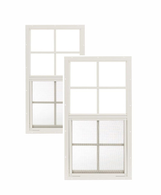 Apple Outdoor Supply 14x27 Shed Windows, Flush Mount Sliding Windows with Tempered Glass & Screens, 2-Pack