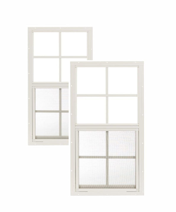 Apple Outdoor Supply 14x27 Shed Windows, Flush Mount Sliding Windows with Tempered Glass & Screens, 2-Pack