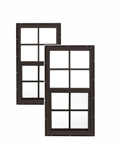 Apple Outdoor Supply 14x27 Shed Windows, J-Lap Sliding Windows with Tempered Glass & Screens, 2-Pack