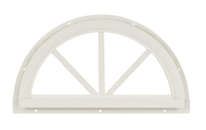 Shed Window 18.25" Half Moon Sunburst J-Lap, Tempered Glass, for Sheds, Playhouses, and Chicken Coops 1 PK (SUNB18WJ-BX1)