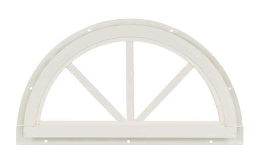 Shed Window 18.25" Half Moon Sunburst J-Lap, Tempered Glass, for Sheds, Playhouses, and Chicken Coops 1 PK (SUNB18WJ-BX1)