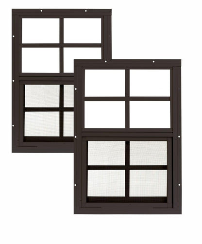 Apple Outdoor Supply 12x18 Shed Windows, Flush Mount Sliding Windows with Tempered Glass & Screens, 2-Pack