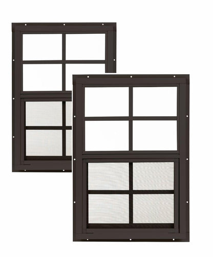 Apple Outdoor Supply 14x21 Shed Windows, Flush Mount Sliding Windows with Tempered Glass & Screens, 2-Pack