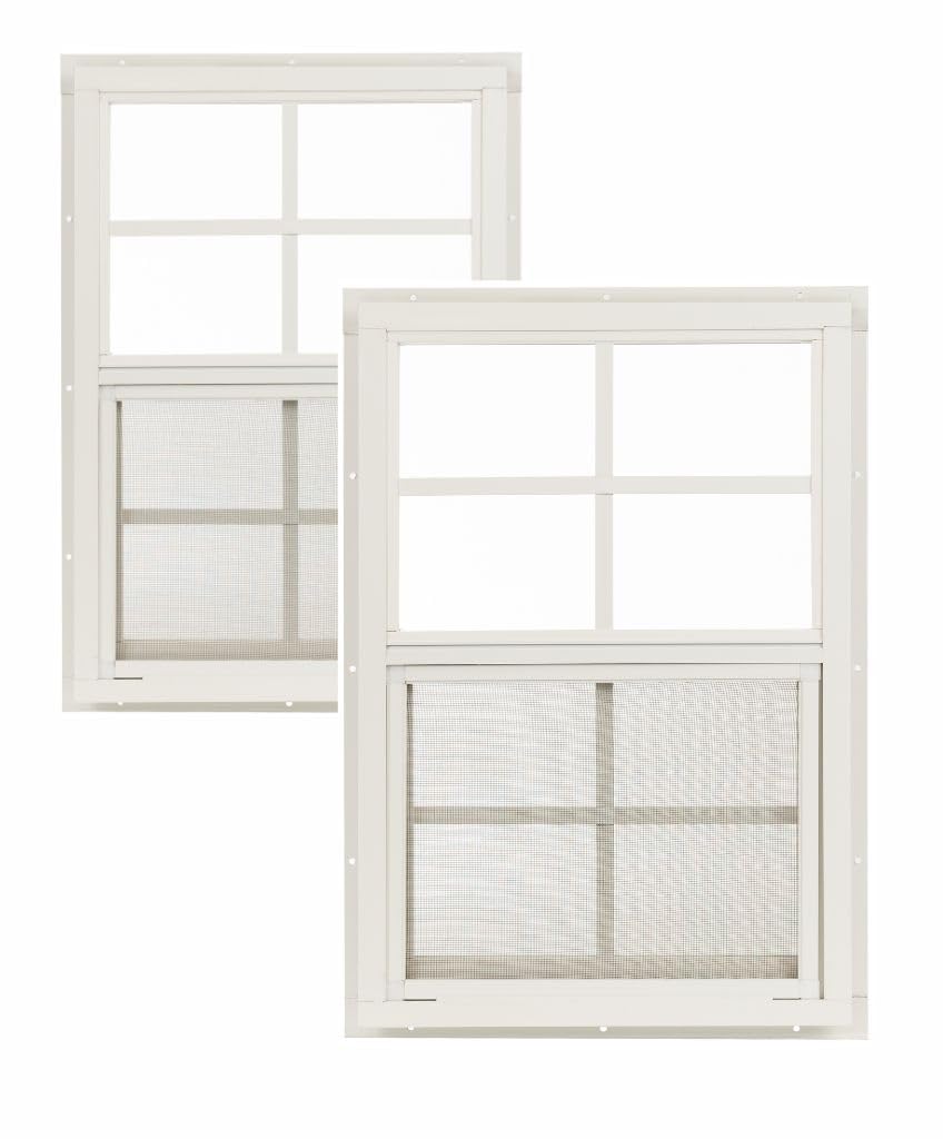 Apple Outdoor Supply 14x21 Shed Windows, J-Lap Sliding Windows with Tempered Glass & Screens, 2-Pack