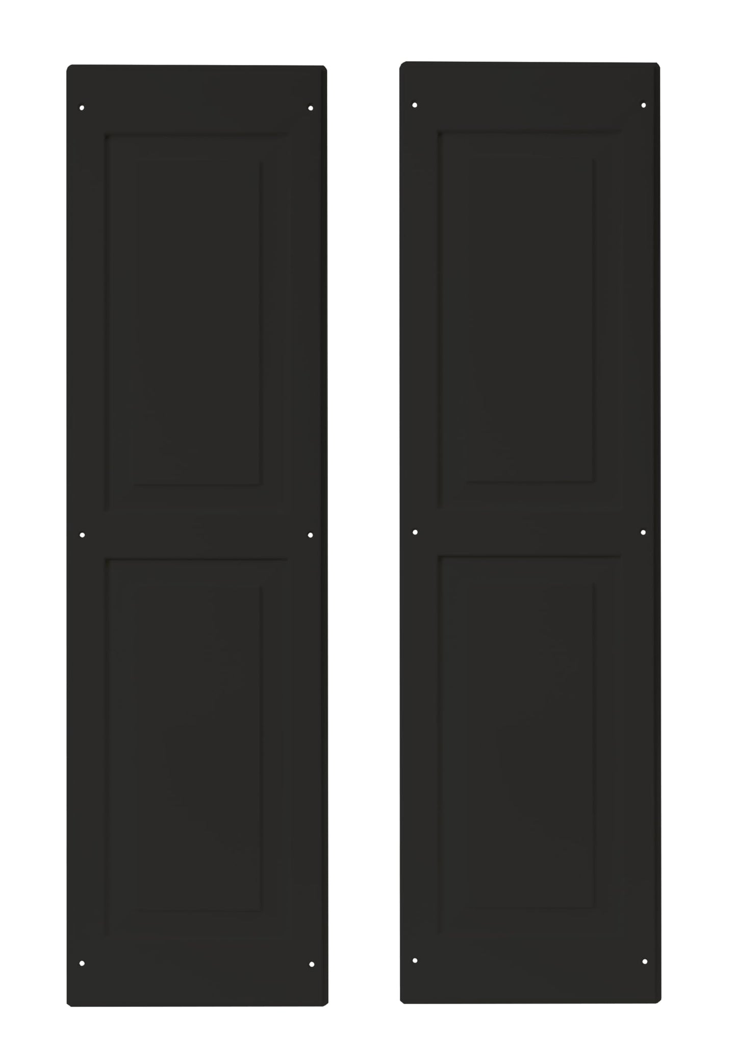 12" x 43" Raised Panel Shed Shutters, 1 Pair