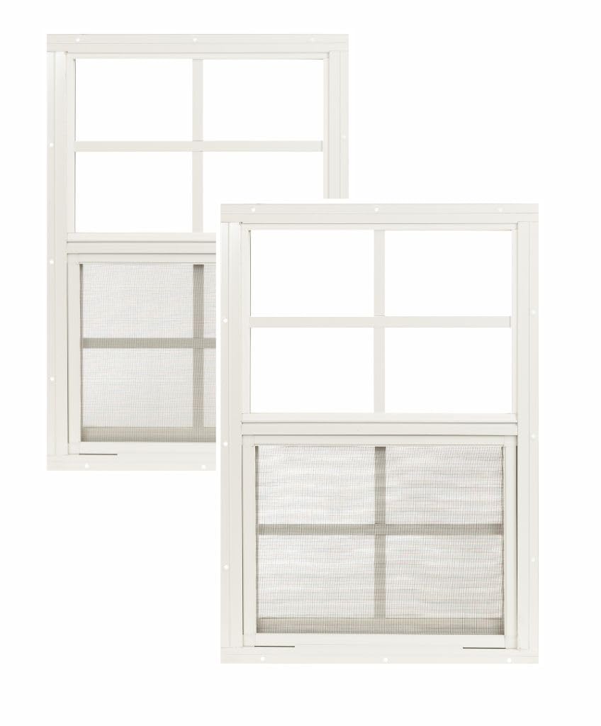 Apple Outdoor Supply 14x21 Shed Windows, Flush Mount Sliding Windows with Tempered Glass & Screens, 2-Pack