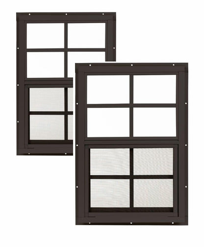 Apple Outdoor Supply 14x21 Shed Windows, J-Lap Sliding Windows with Tempered Glass & Screens, 2-Pack