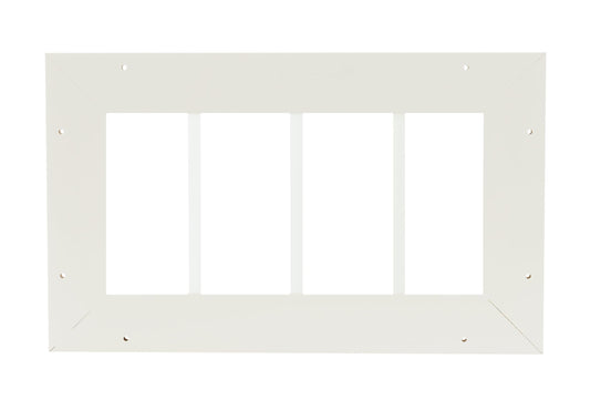 10" x 18"-23" PVC Transom Window, Fixed Flush Mount, 4-Lite