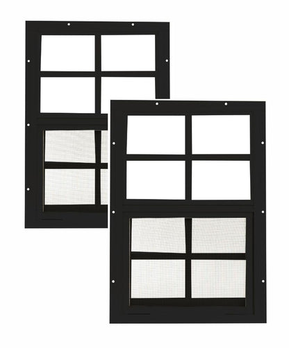 Apple Outdoor Supply 12x18 Shed Windows, Flush Mount Sliding Windows with Tempered Glass & Screens, 2-Pack