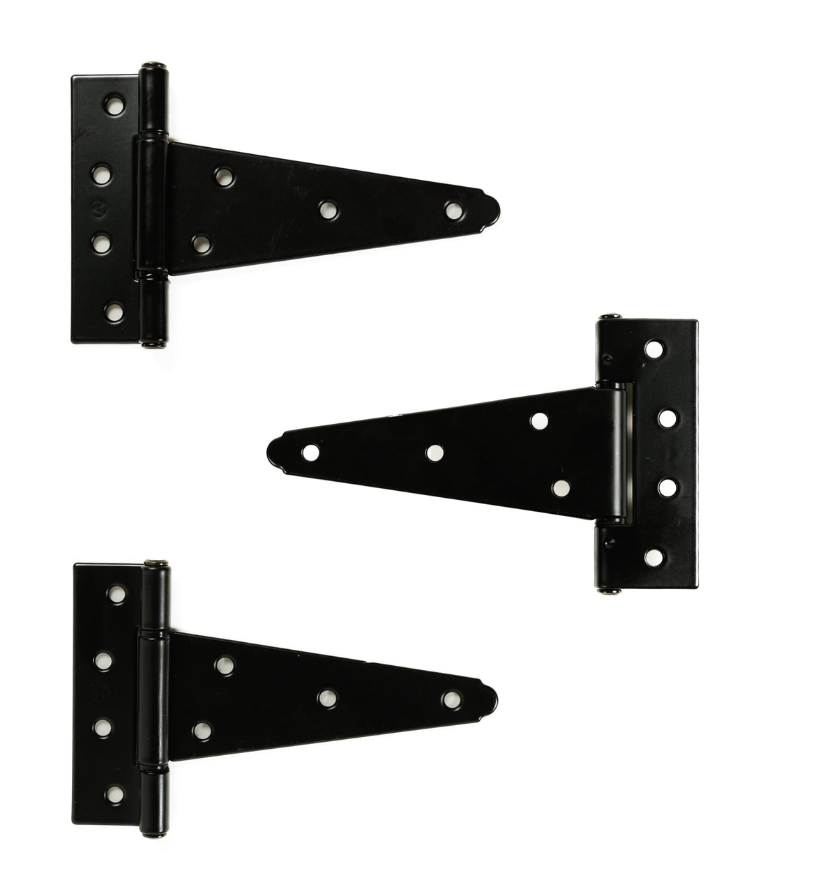 5" Black Heavy Duty T-Hinges, 3-Pack