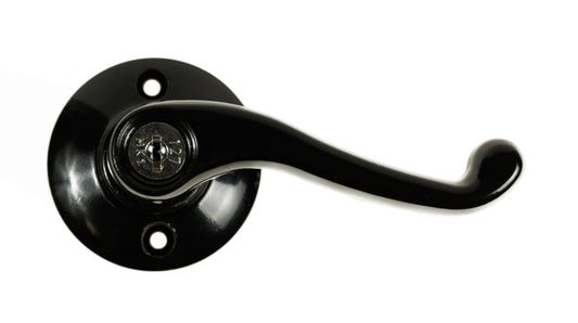 5-1/2" Black L-Handle Shed Door Lock Kit, 1-Pack