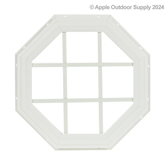 14" & 18" Octagon Gable Window, Fixed J-Lap Vinyl