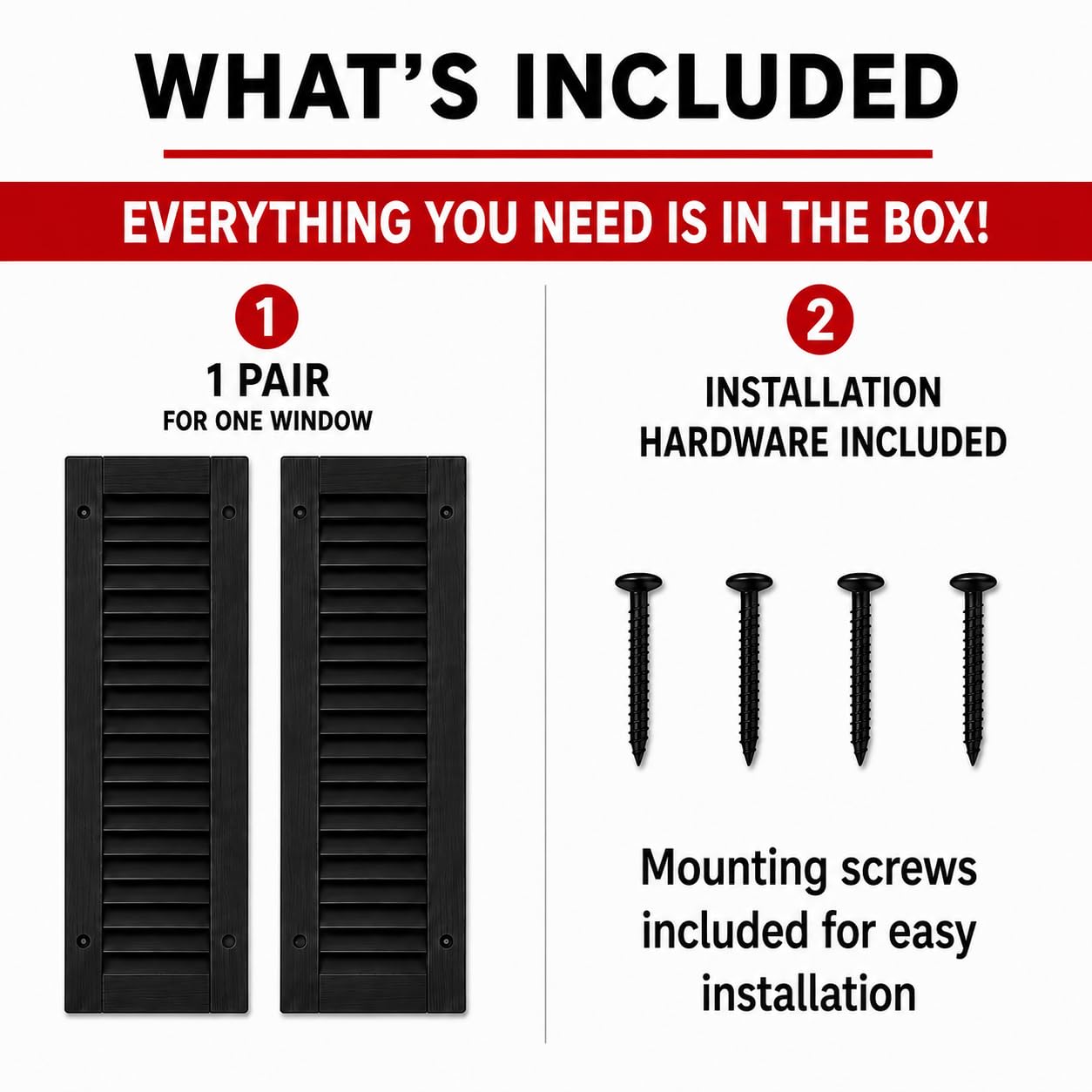 9" x 36" Louvered Shed Shutters, 1 Pair