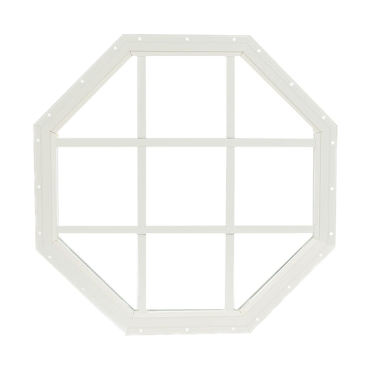 Apple Outdoor Supply Shed Window 18"" Octagon Gable J-Lap, Tempered Glass, for Sheds, Playhouses, and Chicken Coops 1 PK (WOCT18WJ-BX1)