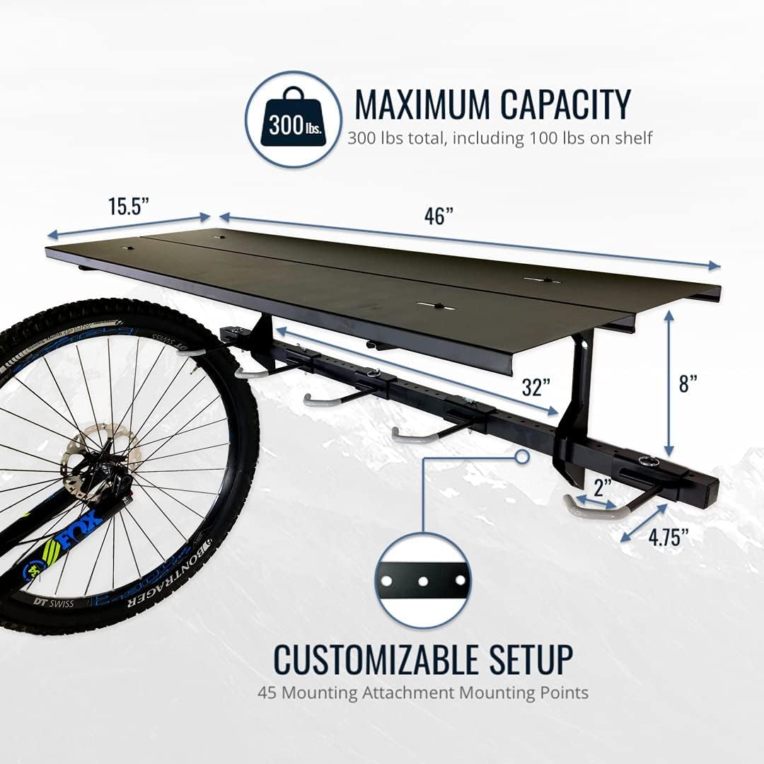 Bike Rack & Shelf | G-Bike Solid Shelf | Holds 5 Bikes