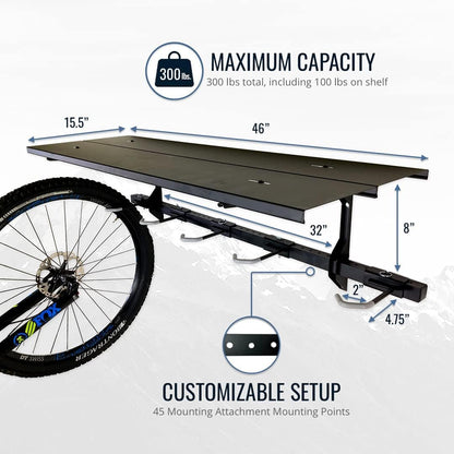 Bike Rack & Shelf | G-Bike Solid Shelf | Holds 5 Bikes