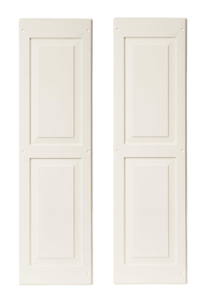 12" x 43" Paintable Raised Panel Shed Shutters, 1 Pair