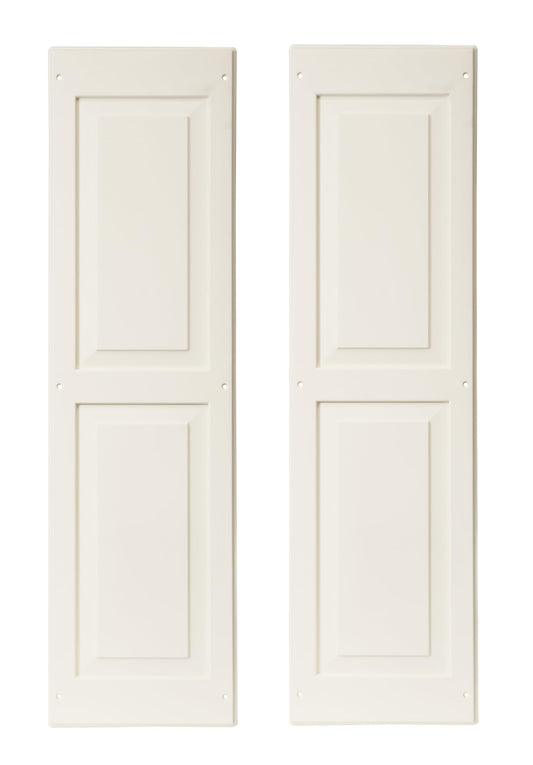 12" x 43" Paintable Raised Panel Shed Shutters, 1 Pair