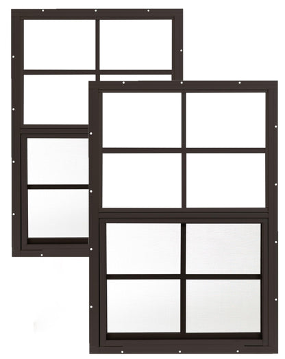 Apple Outdoor Supply 18x27 Shed Windows, Flush Mount Sliding Windows with Tempered Glass & Screens, 2-Pack