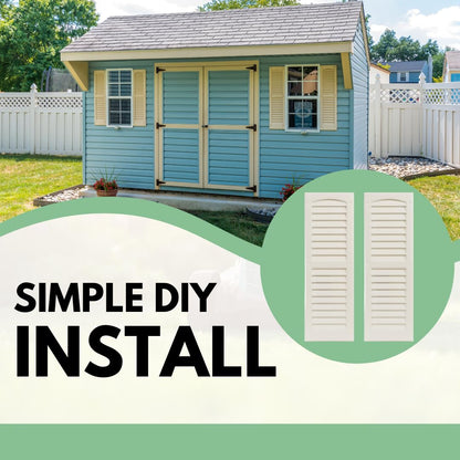 9" x 36" Louvered Shed Shutters, 1 Pair