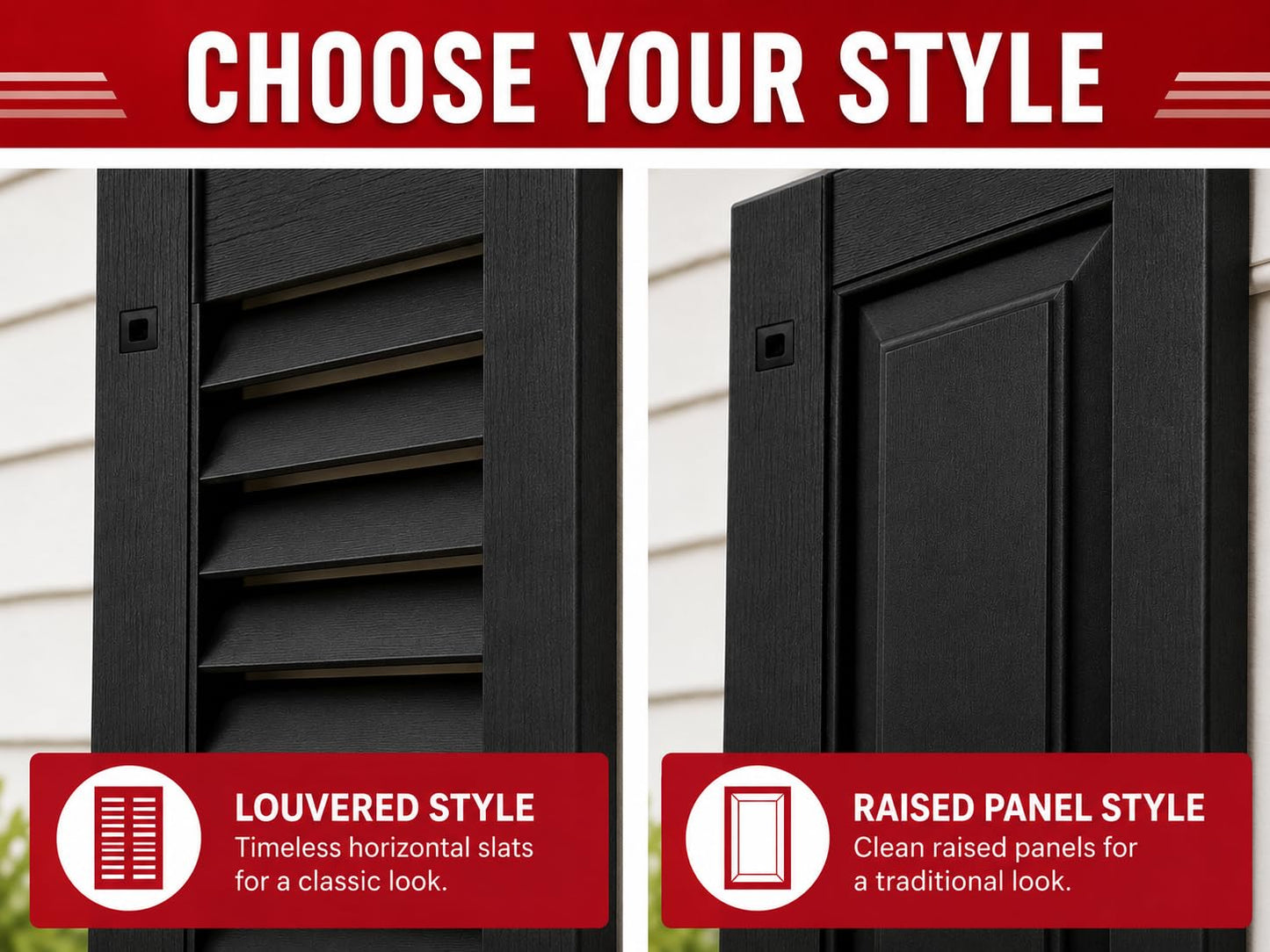 12" x 36" Paintable Raised Panel Shed Shutters, 1 Pair