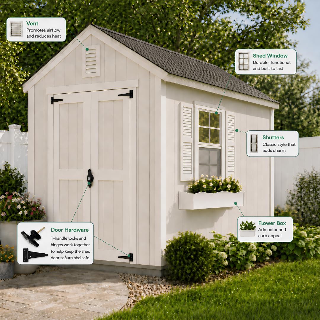 Wall Vent 8" x 8" Flush Mount Aluminum for Sheds, Playhouses, and Chicken Coops 1 PK