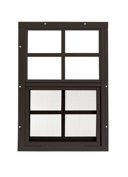12" x 18" Flush Mount Sliding Shed Window | Tempered Glass, Screened, Rustproof Frame