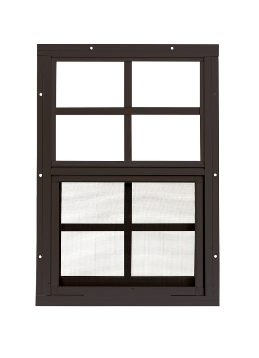 12" x 18" Flush Mount Sliding Shed Window | Tempered Glass, Screened, Rustproof Frame