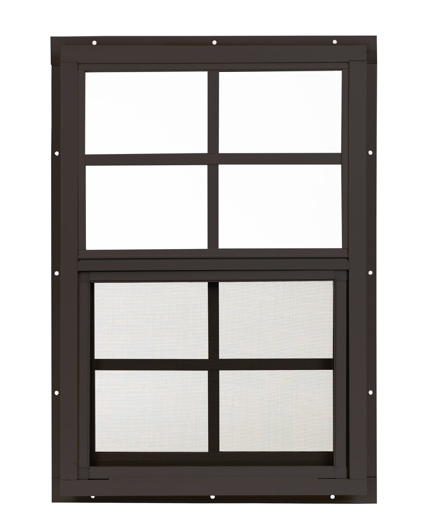 14" x 21" Flush Mount Sliding Shed Window | Tempered Glass, Screened, Rustproof Frame