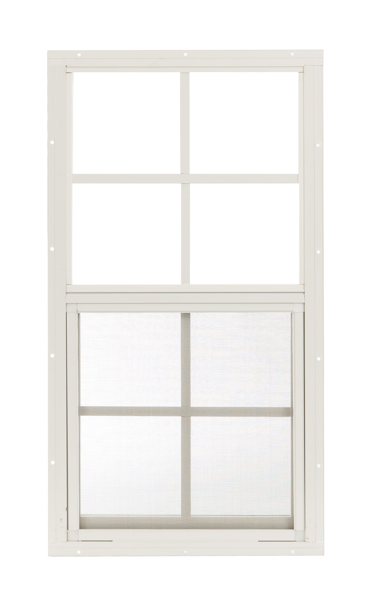 14" x 27" Flush Mount Sliding Shed Window | Tempered Glass, Screened, Rustproof Frame